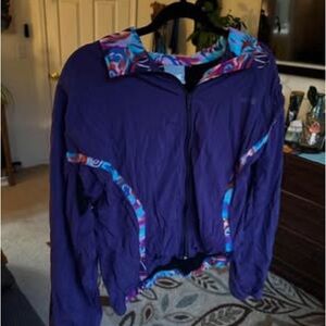 Vintage Purple Windbreaker with Colorful Trim